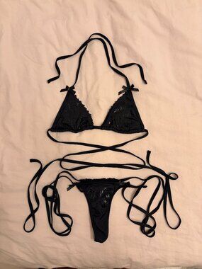 Named Collective Bad Romance Black Bikini Set S/M NWOT